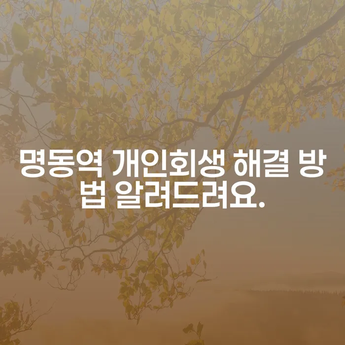 명동역 개인회생 해결 방법 알려드려요.