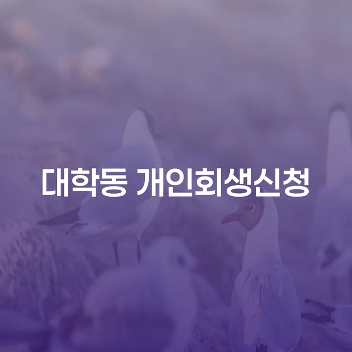대학동 개인회생신청, 어떻게 시작해야 할까요?